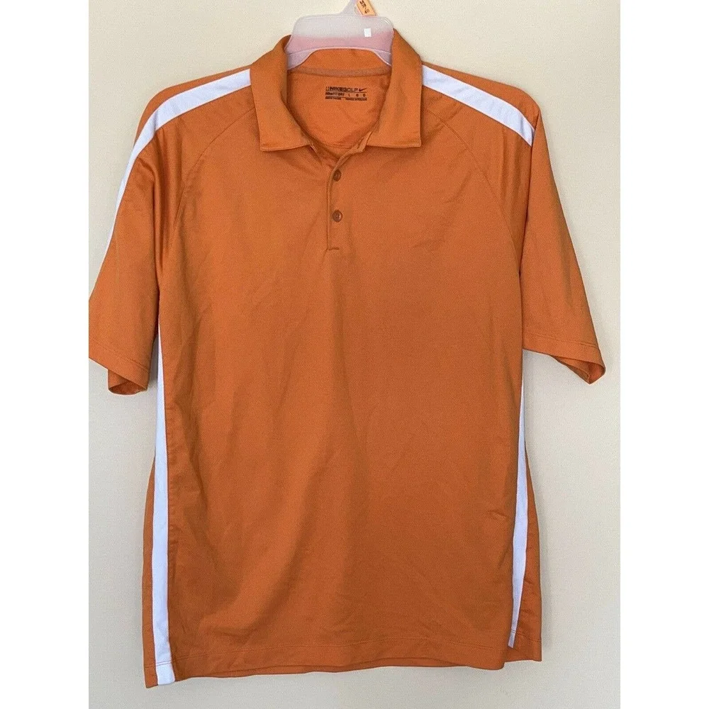 Nike Golf Dri Fit Mens Short Sleeve Polo Shirt‎ Size Large Orange